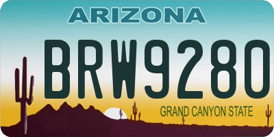 AZ license plate BRW9280