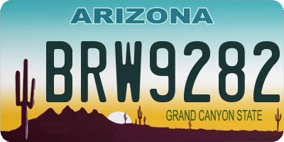 AZ license plate BRW9282