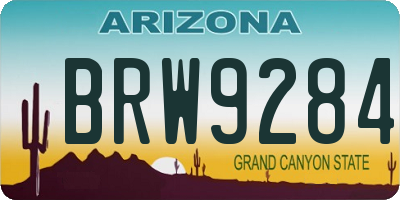 AZ license plate BRW9284