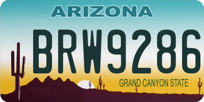 AZ license plate BRW9286