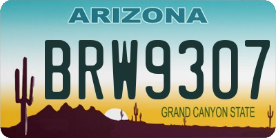 AZ license plate BRW9307