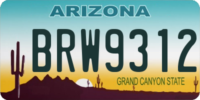AZ license plate BRW9312
