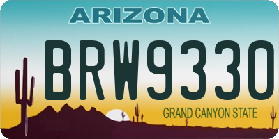 AZ license plate BRW9330