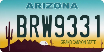 AZ license plate BRW9331