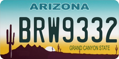 AZ license plate BRW9332