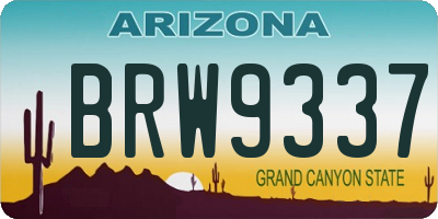 AZ license plate BRW9337