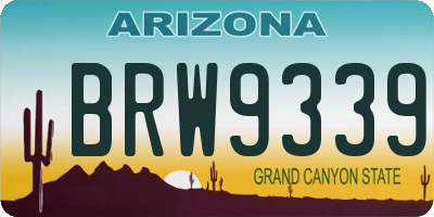 AZ license plate BRW9339