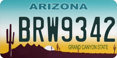 AZ license plate BRW9342