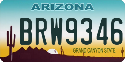 AZ license plate BRW9346