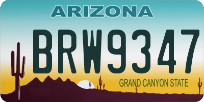 AZ license plate BRW9347