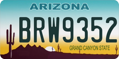 AZ license plate BRW9352