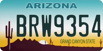 AZ license plate BRW9354
