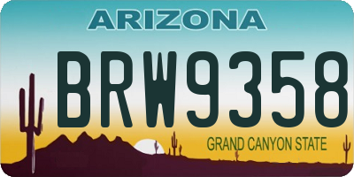 AZ license plate BRW9358