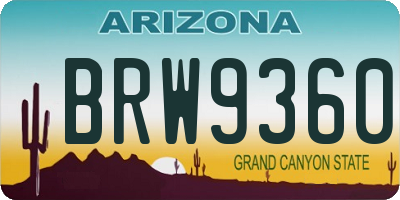 AZ license plate BRW9360