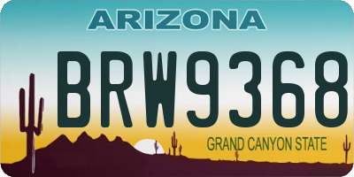 AZ license plate BRW9368