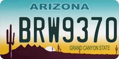 AZ license plate BRW9370