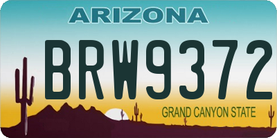 AZ license plate BRW9372