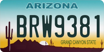 AZ license plate BRW9381