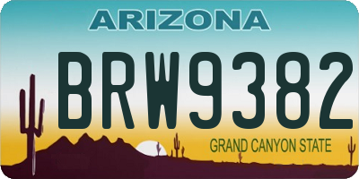 AZ license plate BRW9382