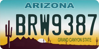 AZ license plate BRW9387
