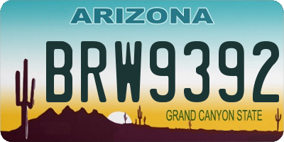 AZ license plate BRW9392