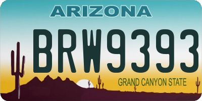 AZ license plate BRW9393