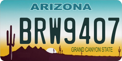 AZ license plate BRW9407