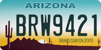 AZ license plate BRW9421