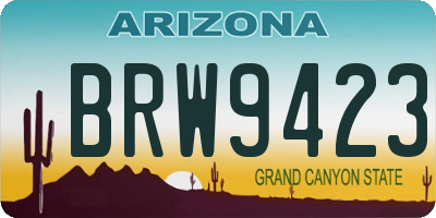 AZ license plate BRW9423