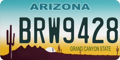 AZ license plate BRW9428
