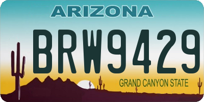 AZ license plate BRW9429