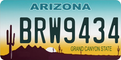 AZ license plate BRW9434