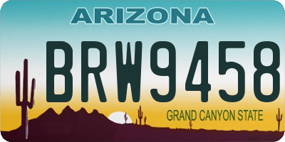 AZ license plate BRW9458