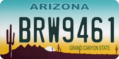 AZ license plate BRW9461
