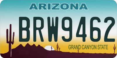 AZ license plate BRW9462