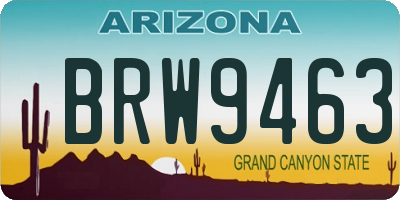 AZ license plate BRW9463