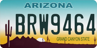 AZ license plate BRW9464