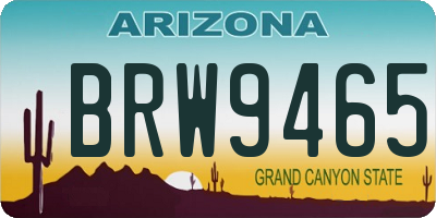 AZ license plate BRW9465