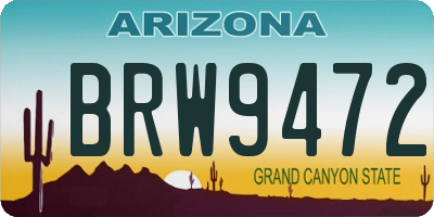 AZ license plate BRW9472