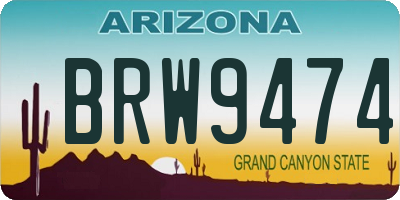 AZ license plate BRW9474