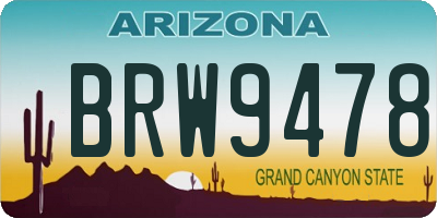 AZ license plate BRW9478