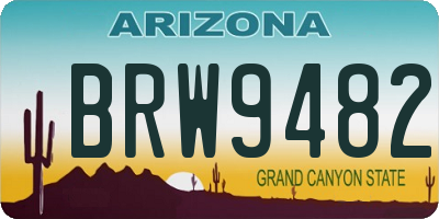 AZ license plate BRW9482