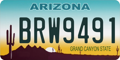 AZ license plate BRW9491
