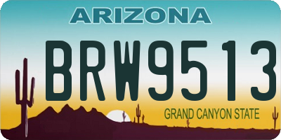 AZ license plate BRW9513