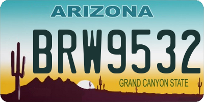 AZ license plate BRW9532