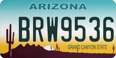 AZ license plate BRW9536