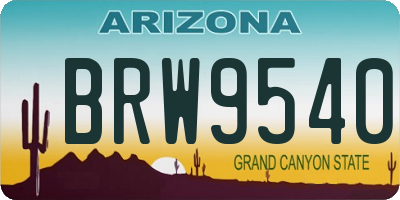 AZ license plate BRW9540