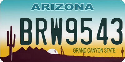 AZ license plate BRW9543