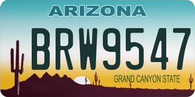AZ license plate BRW9547