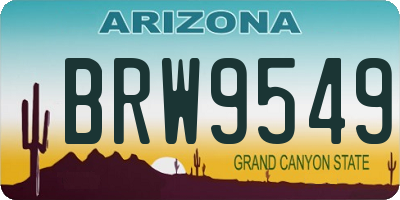 AZ license plate BRW9549